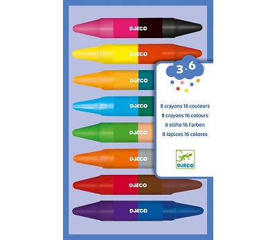 8 doble fargestifter - Djeco