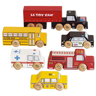 Lekebiler i tre, 6 stk - New York - Le Toy Van
