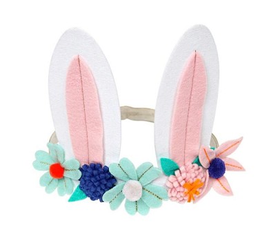 Kostymetilbehør - Hårbånd med kaninører og blomster - Meri Meri